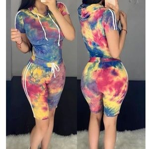 Tie Dye Shirt and Shorts Set